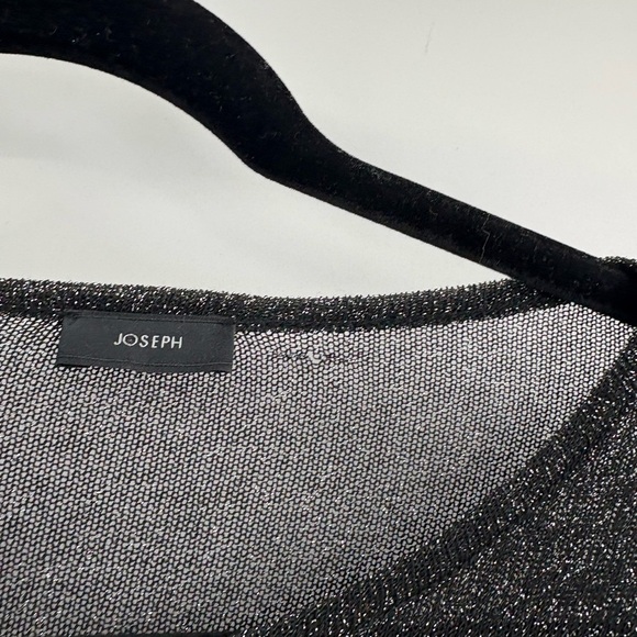 Joesph lurex knit black see through layer metallic long sleeve size small - Picture 4 of 16